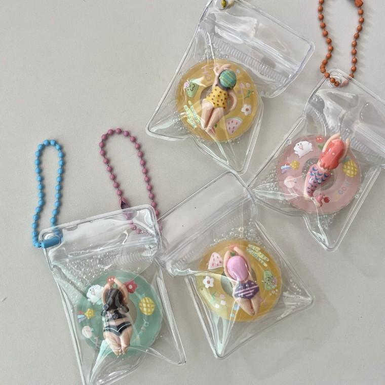 자체제작 해변 튜브 수영 서핑 알록달록 제주도 파우치 DIY 키링 열쇠고리 폰줄 가방꾸미기 포인트 소품샵