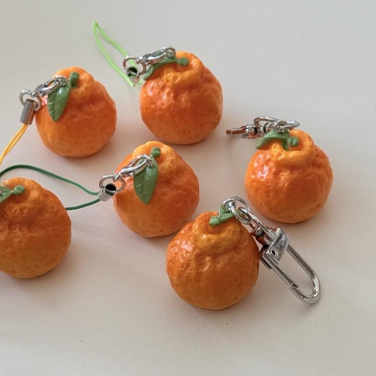 한라봉 귤 오렌지 알록달록 제주도 파우치 DIY 키링 열쇠고리 폰줄 가방꾸미기 포인트 소품샵