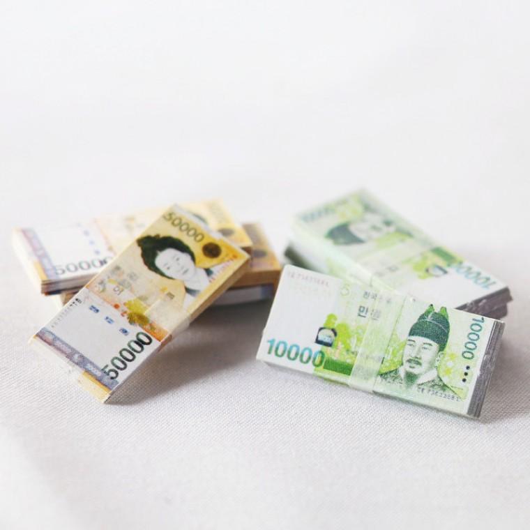 돈다발 미니 페이크머니 설 추석 용돈 세뱃돈 머니 부자 부적 소품샵 키링