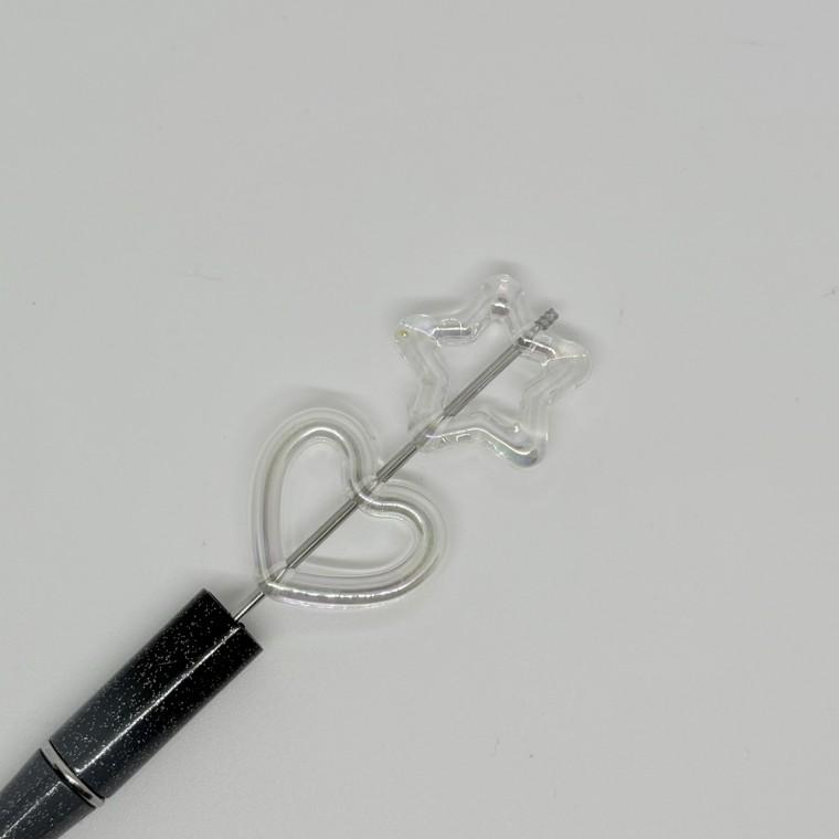 B175 볼펜꾸미기 볼꾸 동대문 꾸미기 DIY 투명 아크릴 별 하트 기본