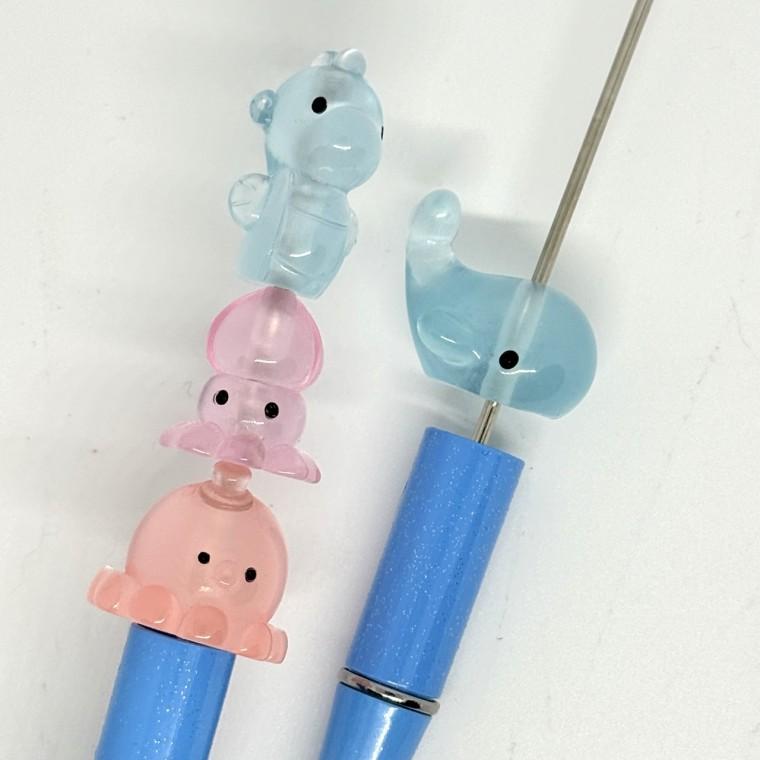 B177 볼펜꾸미기 볼꾸 동대문 꾸미기 DIY 해양동물 해마 고래 오징어 문어 투명 아쿠아리움 어린이날