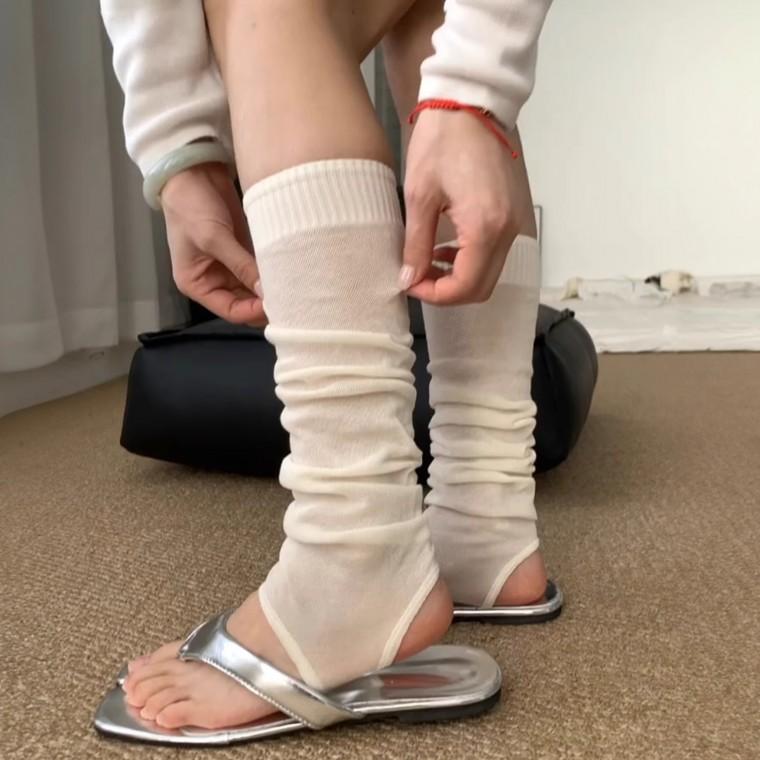 SC2603 덧신 레그워머 토슈즈 매쉬 시스루 비비드 기본 블랙 화이트 양말 삭스 발목 중목 여름양말 니삭스