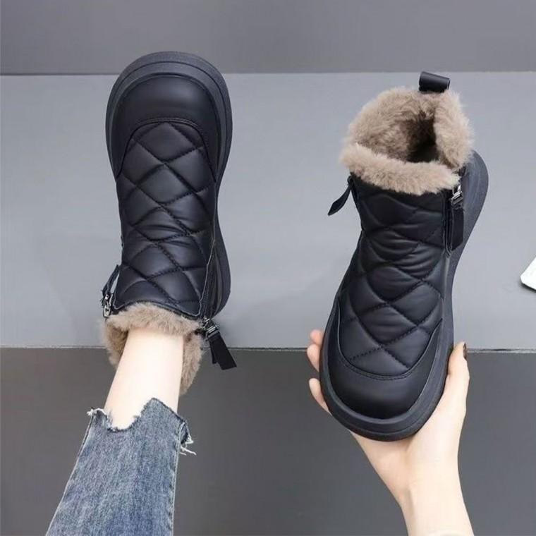 여성 하이탑 겨울 부츠 퍼 신발