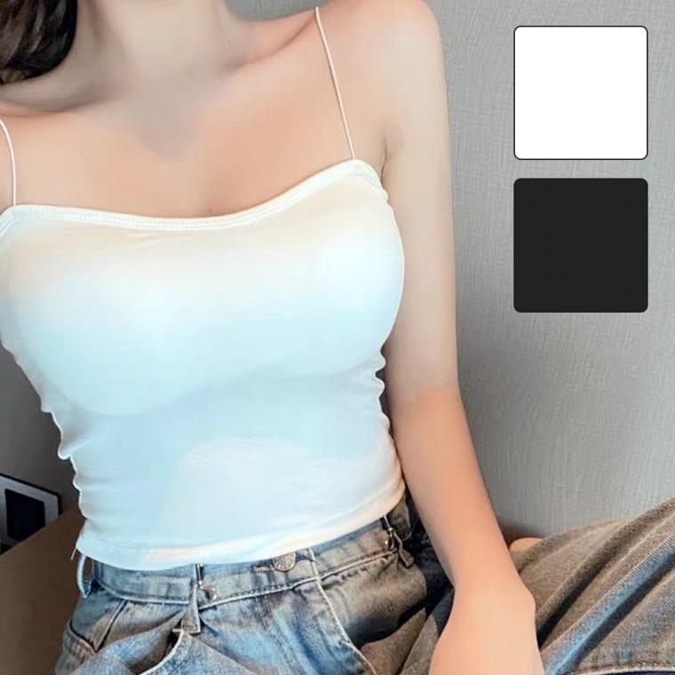 캡내장 나시 일체형 이너 탑브라 크롭 런닝 브라 2컬러