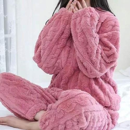 포근포인트 폭신폭신 극세사 수면 잠옷 세트 홈웨어