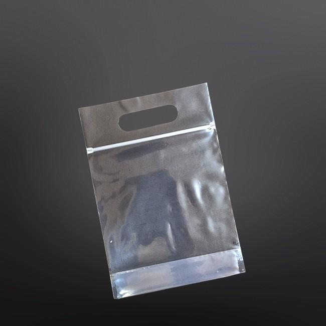 투명 PE 지퍼스탠드 쇼핑백 15X17cm+5cm 밑6cm 50매