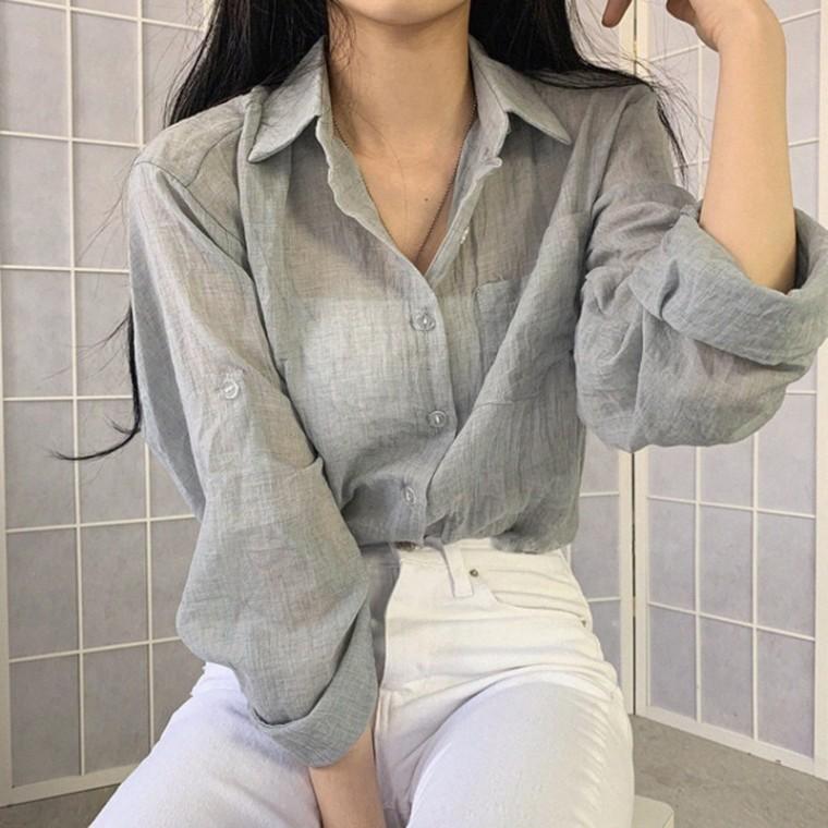 여성 루즈핏 여름 셔츠