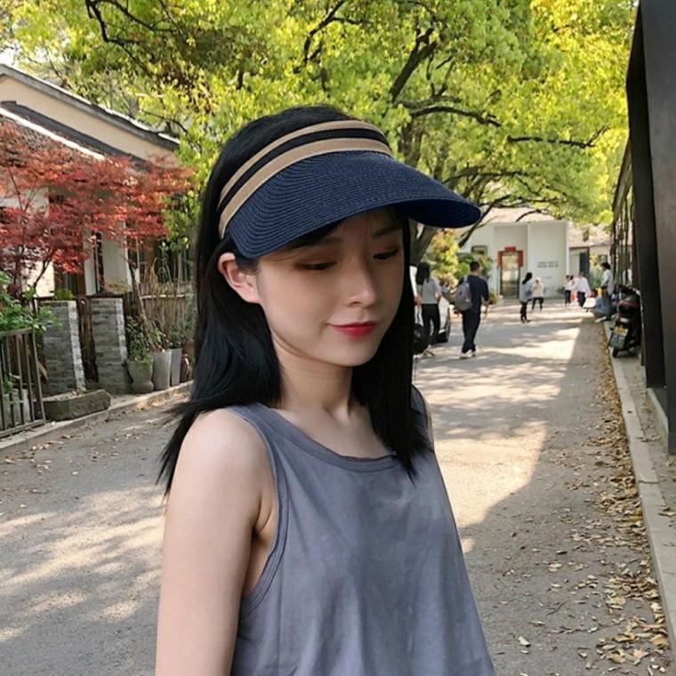 썬캡 내추럴 바캉스모자 바이저 밀짚 낚시 그늘막 선캡 라피아 차단 썬캡