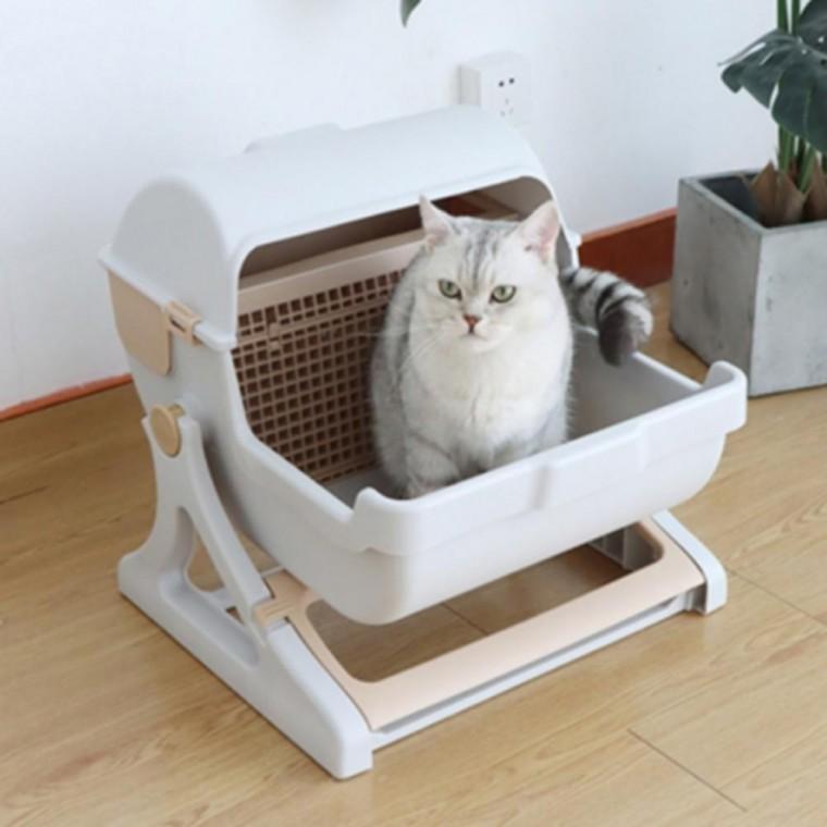 오픈형 고양이 화장실 배변 대용량 스탠드 편한
