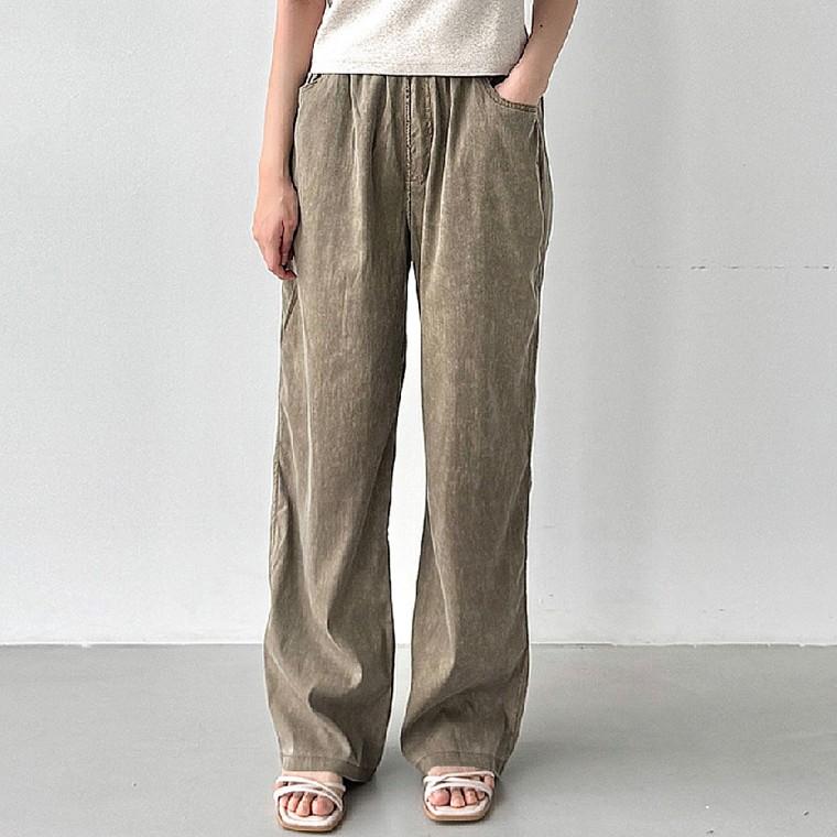 남녀공용 밴딩 롱팬츠 여름 캐주얼 데일리 긴바지