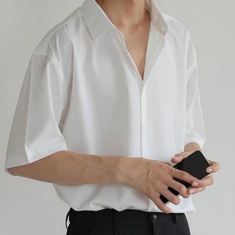남성 여름 데이트룩 남방 오버핏 쿨링 반팔 셔츠