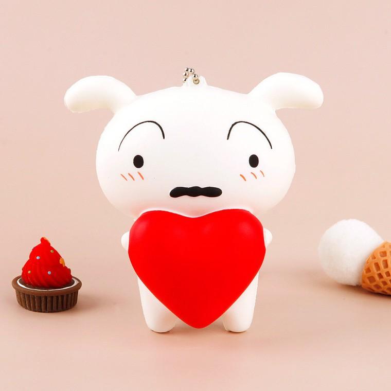 짱구 흰둥이 말랑 폭닥 스퀴시-하트