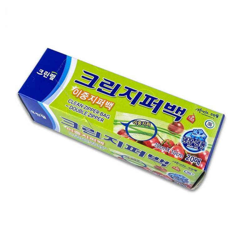 크린 이중지퍼백 미니 15cmX10cm 20매-R