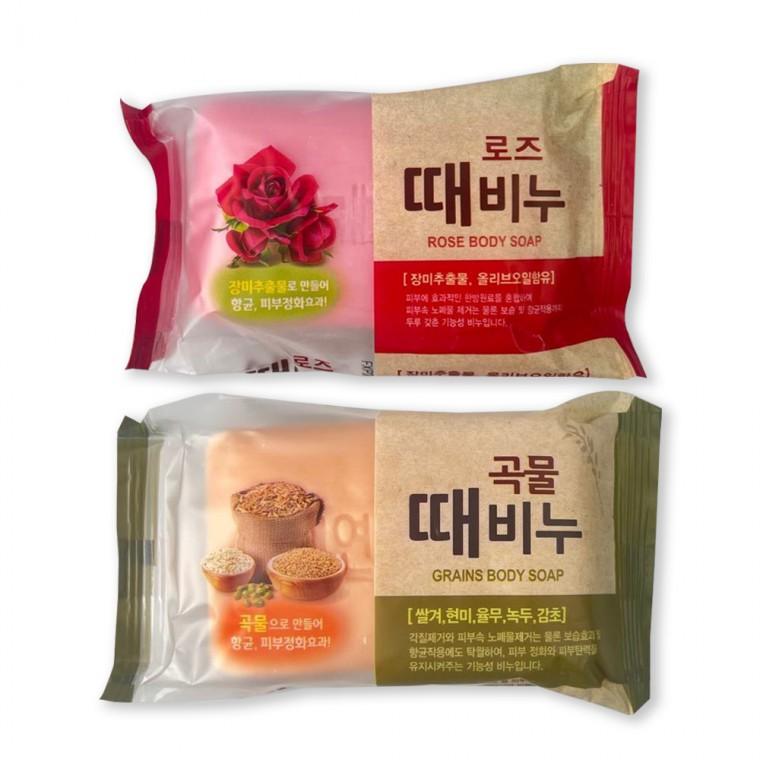 곡물/로즈 때비누 150g-R 각질제거 목욕비누