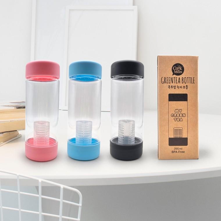 쿡투맘 트라이탄 녹차보틀 395ml BPA FREE 뜨거운물 OK 4단분리