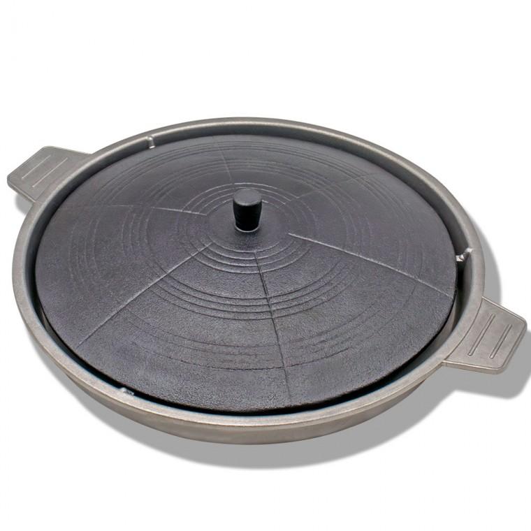 솥뚜껑구이 무쇠 가마솥 고기불판 30cm 대형 캠핑 숯불 직화 구이판