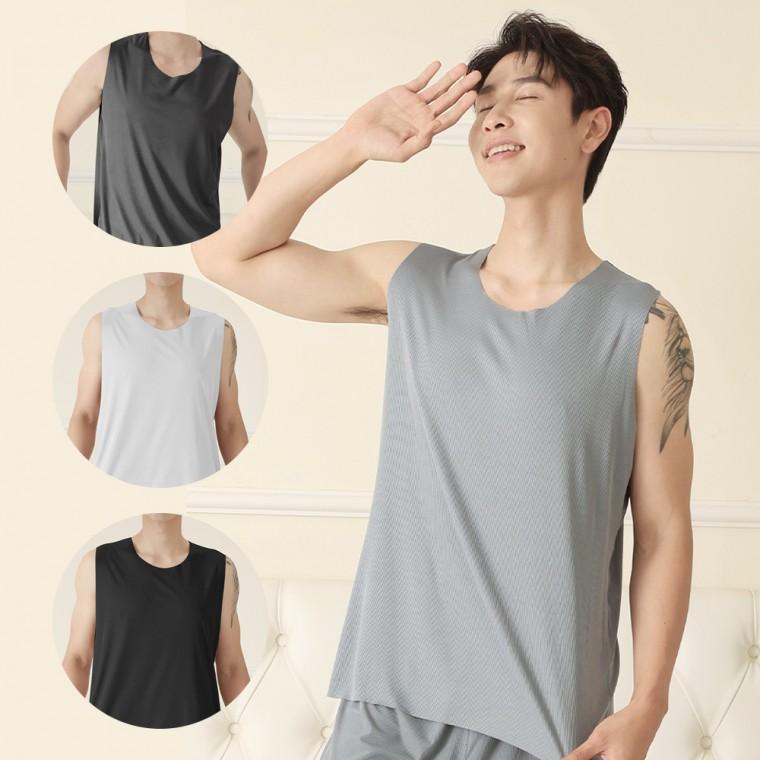 남성 루즈핏 U넥 쿨 나시