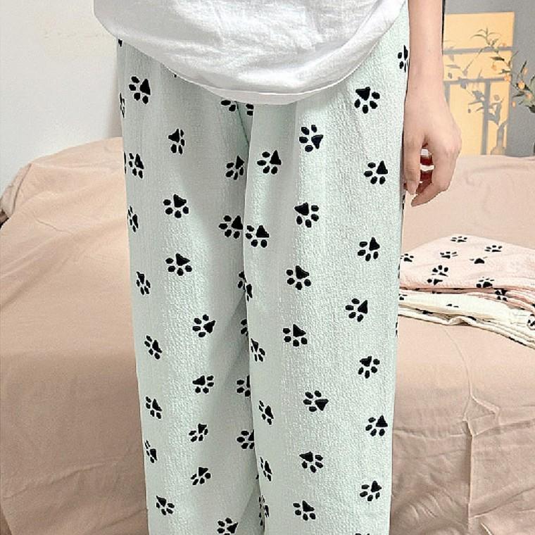 여성 9부 발바닥 홈웨어 팬츠 데일리 파자마 하의