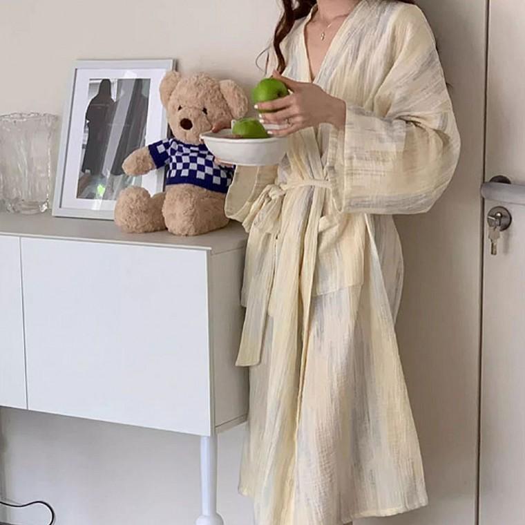 여성 루즈핏 샤워 롱가운 여름 홈웨어 루즈핏 스타일
