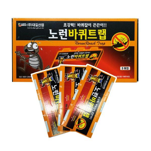 노런 바퀴트랩 3매입 바퀴벌레약 바퀴끈끈이 바퀴잡이 퇴치제 해충퇴치 실내 바퀴퇴치