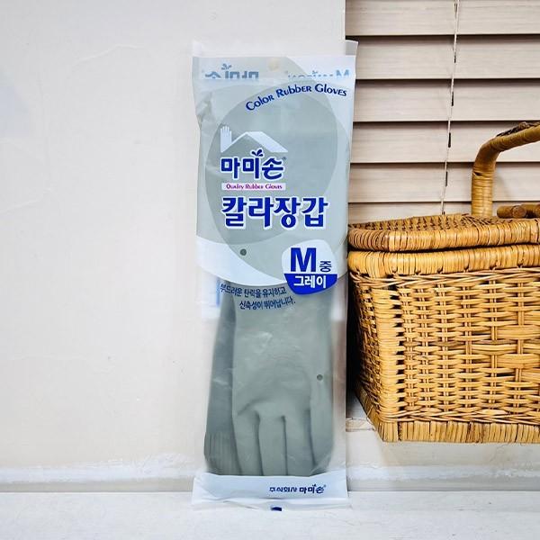 마미손 컬러 고무장갑 그레이 중(M)