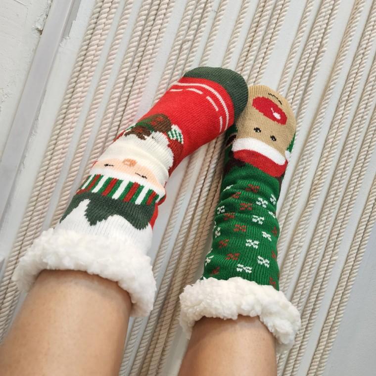논슬립 뽀글이 도톰 홈 수면양말 여성 크리스마스 산타 루돌프
