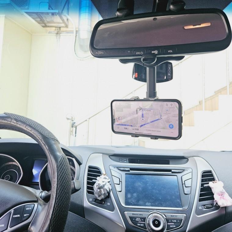 360도 길이조절 룸미러 거치대 핸드폰거치대