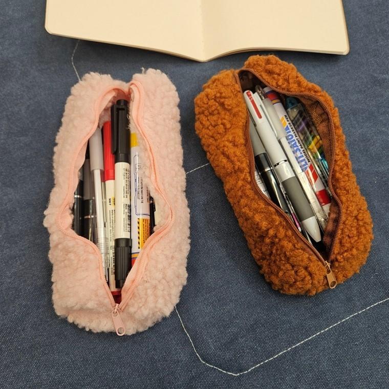 뽀글이 필통 지퍼형 2컬러