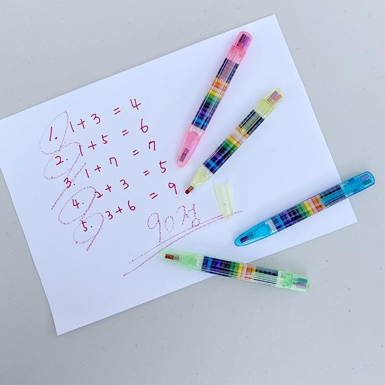 랜덤색상 20색 색깔교체 색연필 채점 학교 학원 교사 선생님