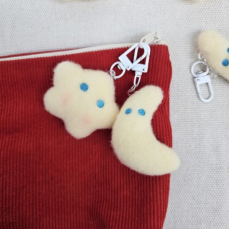 봉제인형 별모양 달모양 키링