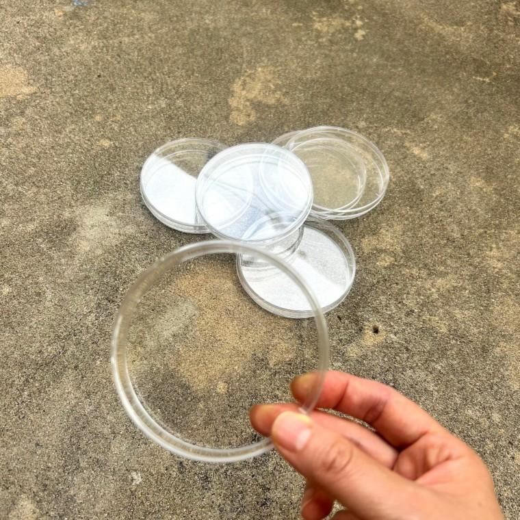90mm 투명 원형 샬레 플라스틱 샬렛