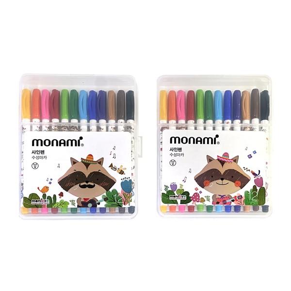 모나미 MONIZOO 12색 사인펜 싸인펜 수성마카