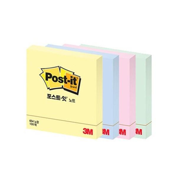 3M  노트 점착메모지 654 일반용 (100매)