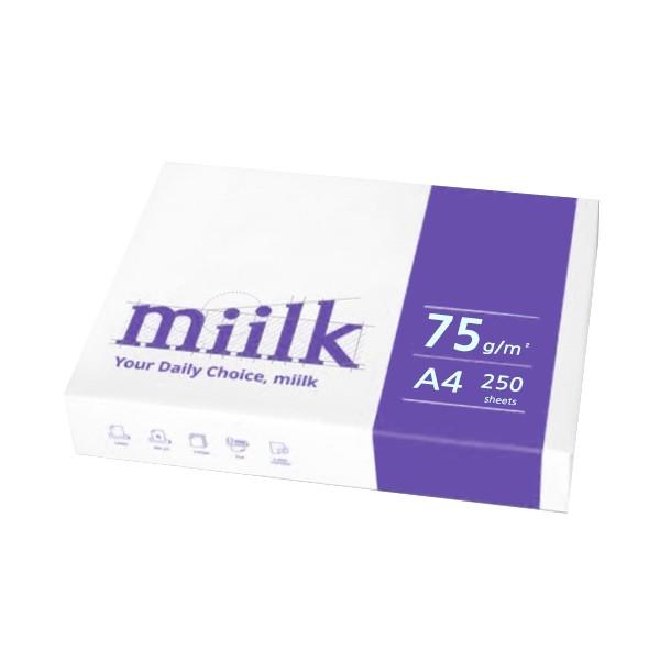 밀크 용지 복사용지 75g A4 250매 1권