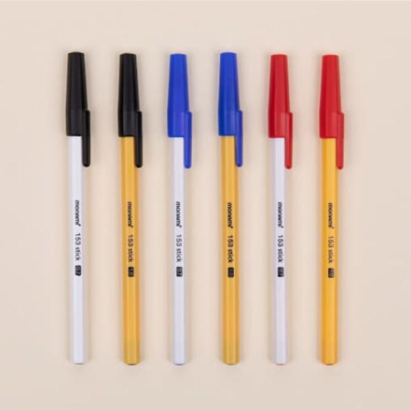 모나미 153 볼펜 스틱 뚜껑식 0.7mm 1.0mm (12자루)