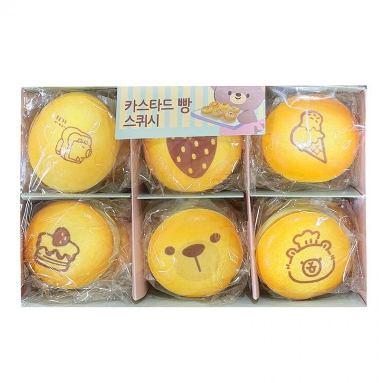 카스타드 빵 케익 빵모양 베이커리 말랑이 스퀴시 (랜덤 6개)