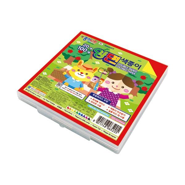 종이나라 양면 색종이 20색 100매 (케이스)