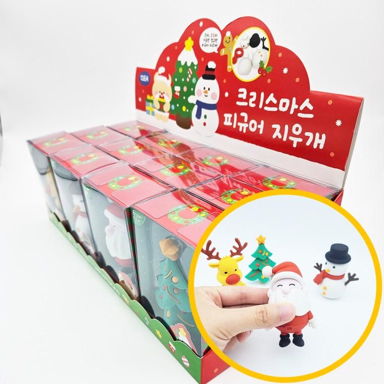 크리스마스 피규어 지우개 12개입 1박스 - 크리스마스 단체선물 학원 달란트 홍보물