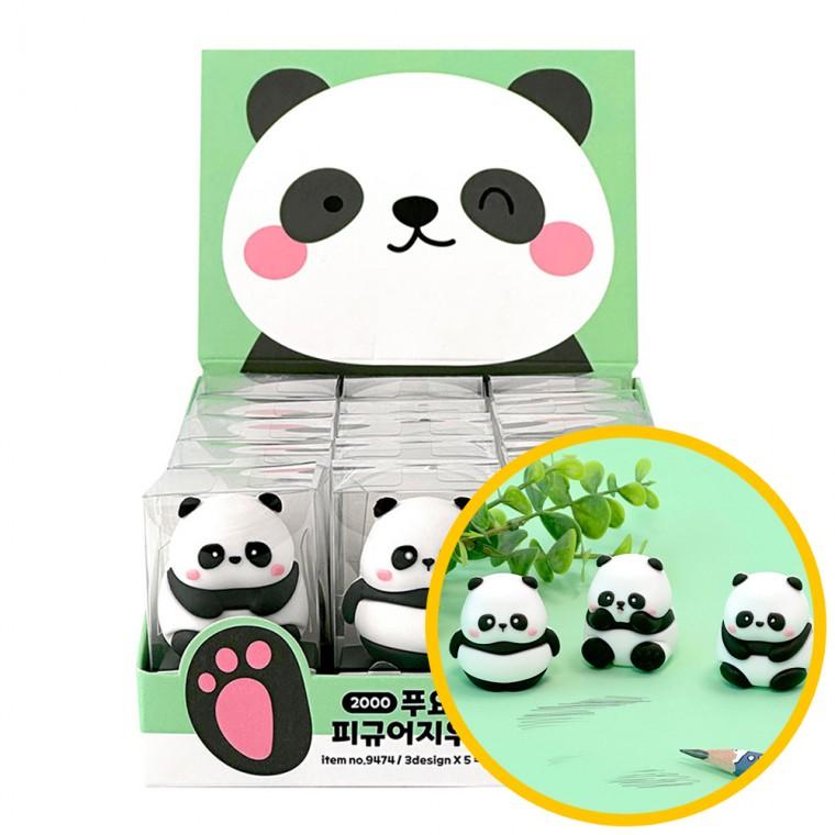 푸요미 피규어 지우개 2탄 15개입 1박스 - 개별포장 판다 미니어쳐 말랑말랑