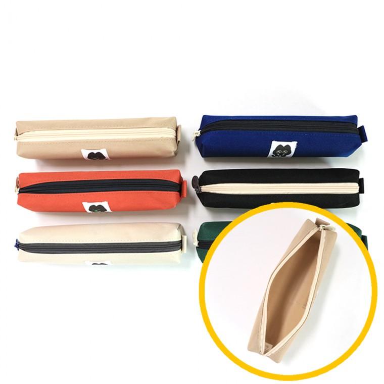 3먼지 봉제필통 12개묶음 - 6종류색상 일러스트 패브릭 필통 학원 달란트