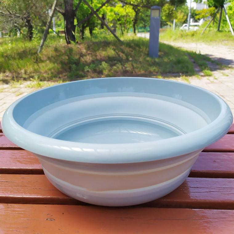 혜명몰 다용도 폴딩 바가지(지름 25cm) 실리콘바가지 휴대용대야 세수대야 접는대야 설거지대야