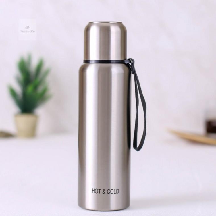 스텐 물통 등산 야외활동 대용량 보온 보냉 물병 1L 실버 보온병1리터 대형텀블러 휴대용스텐물병