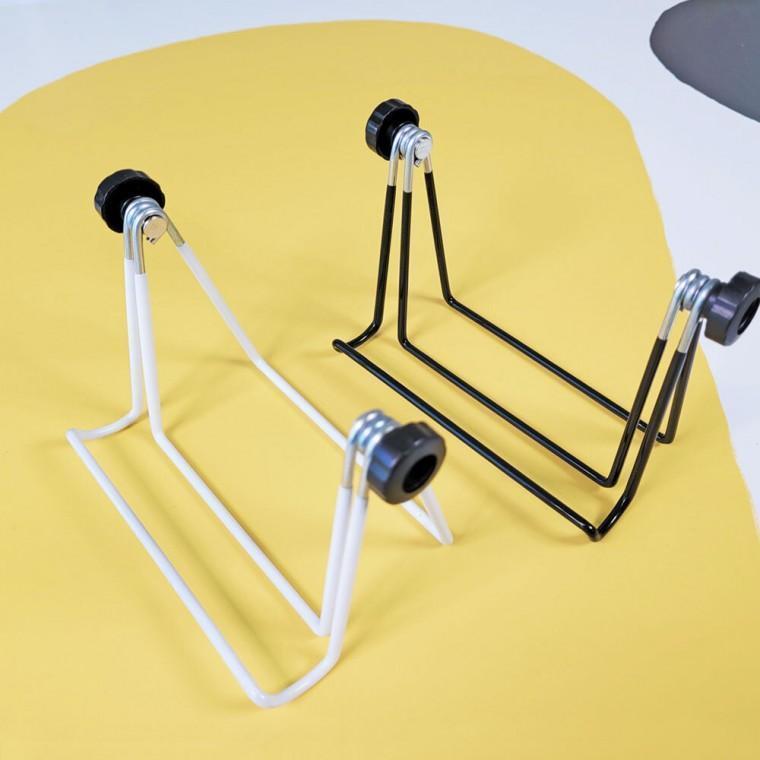혜명잡화마트 스틸 태블릿 거치대(화이트) 휴대용거치대 접이식거치대 디바이스거치대 각도조절거치대 핸드