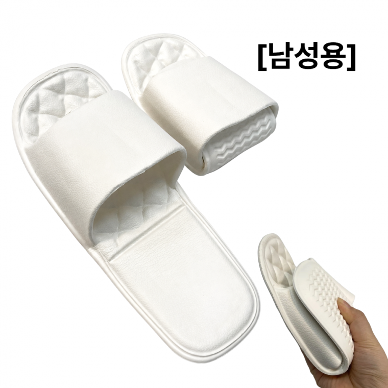 초경량 접이식 휴대용 여행용 실내화 지퍼백세트 (남성용) L