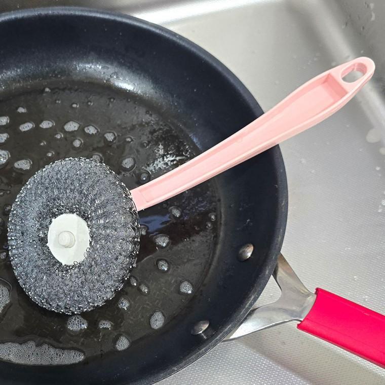 혜명마트 손잡이 철수세미 싱크대 만능 휴대용손잡이수세미 블루 쑤세미