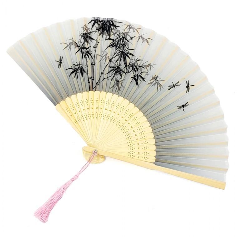 혜명몰 일본 접이식 수채화부채(그레이 대나무) 접부채 판소리부채 휴대용부채 부채선물 손부채