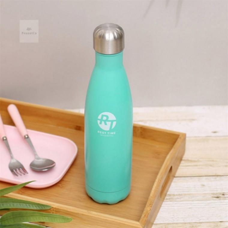 스테인리스 물병 차량용 보냉 보온병 500ml 블루 스텐보온병 휴대용물병 보냉물병
