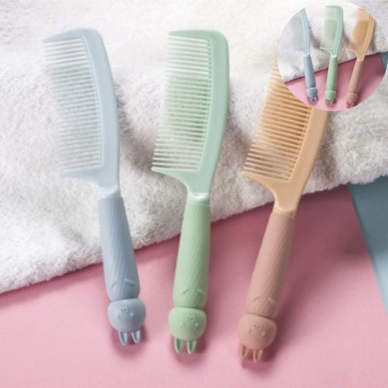 헤어브러쉬 유아빗 아기빗 휴대용빗 헤어빗 토끼 손잡이 컬러 머리빗