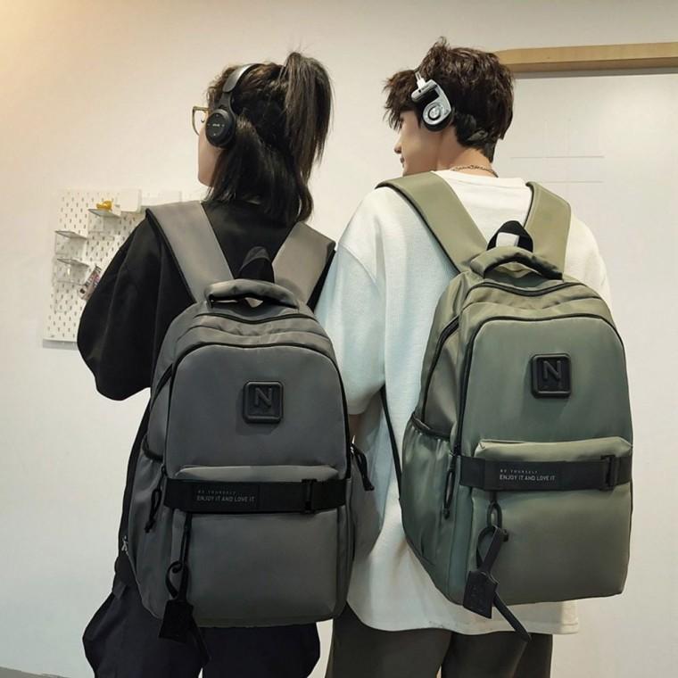 커플가방 N패치 커플백팩 여 캠퍼스백팩 고등 대 남녀공용 남 여행백팩 중