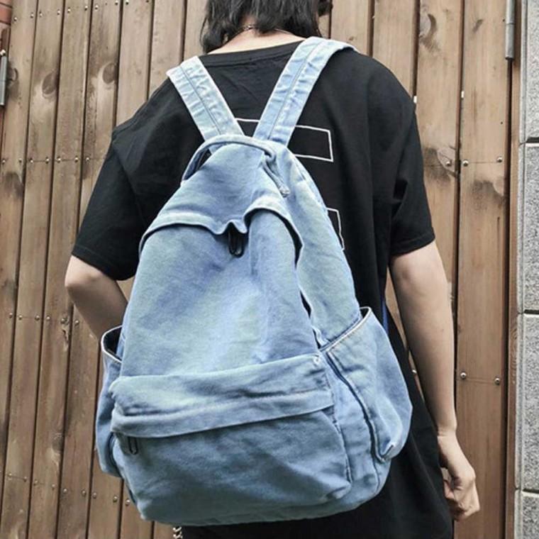 출장가방 트렌디 데님 포인트룩 학생가방 직장인가방 고등학생백팩 백팩